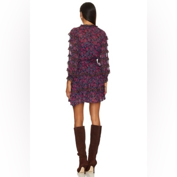 NWT Cleobella Rosalia Mini Dress in Bordeaux Floral Size Large - Picture 5 of 10